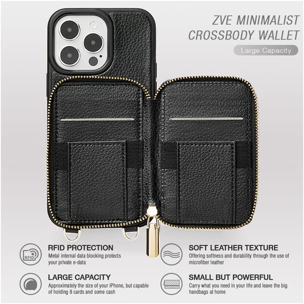 iPhone 12 Series ZVE RFID-Blocking Wallet Case.