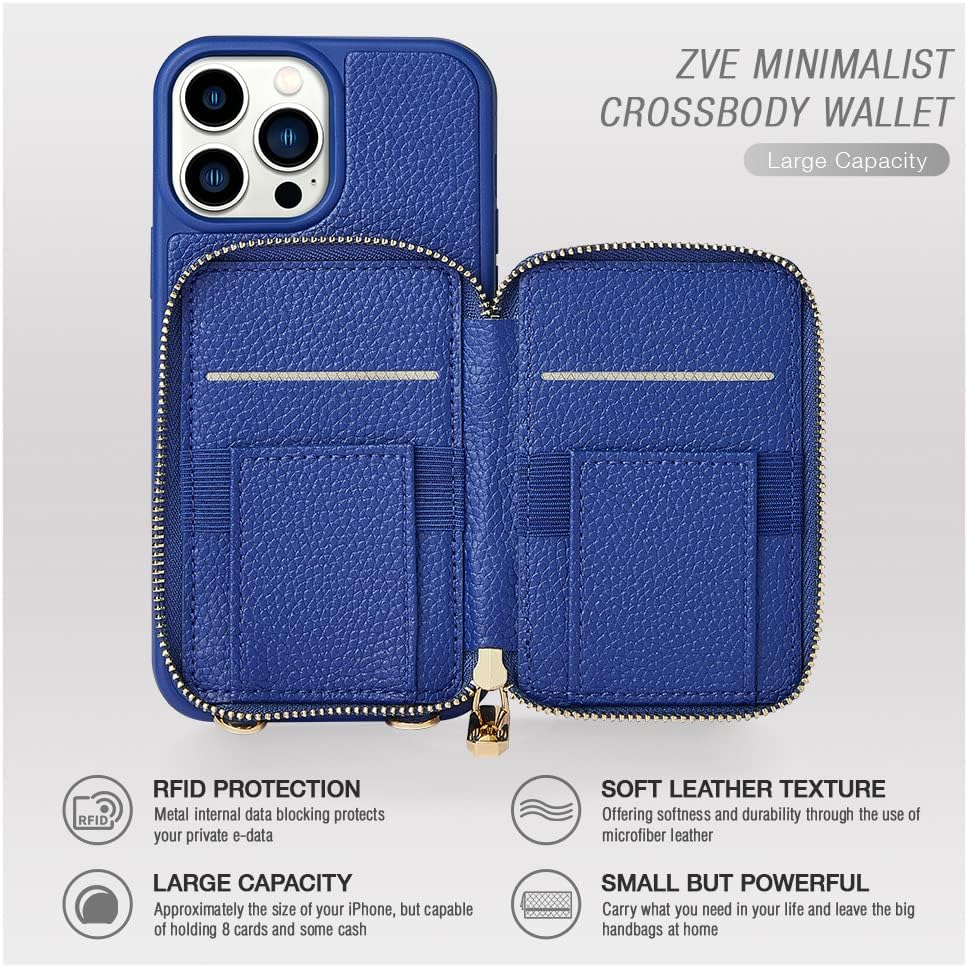 iPhone 12 Series ZVE RFID-Blocking Wallet Case.