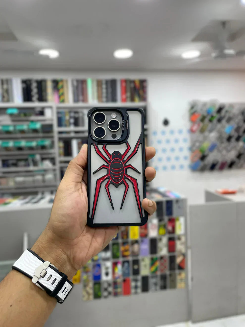 iPhone 13 Series Metal Spider Bumper Case with Stand
