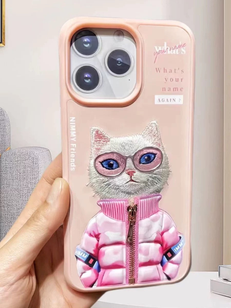 iPHONE 12 SERIES Premium Embroidery Animal Case