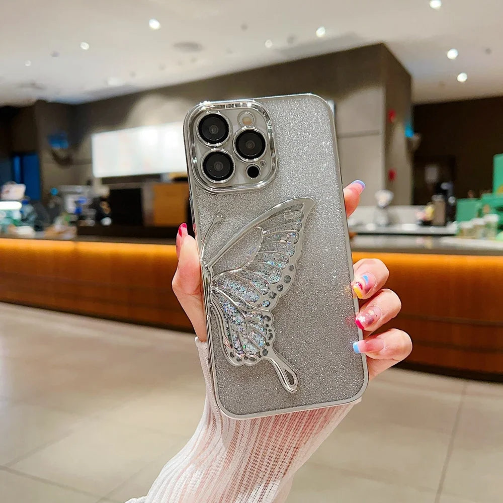 iPhone 13 Series Luxury 3D Glitter Butterfly Cute Case