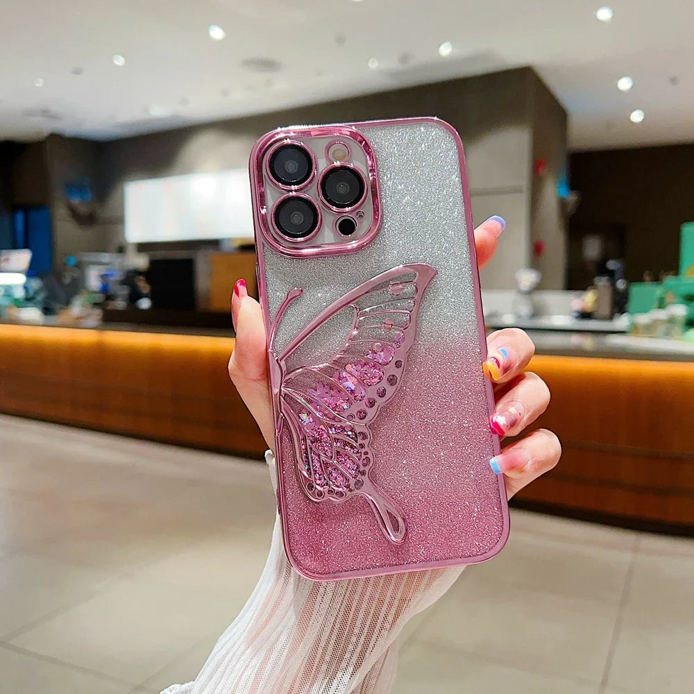iPhone 13 Series Luxury 3D Glitter Butterfly Cute Case